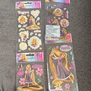 Disney Tangled Sticker Set with Pink and Gold Accents